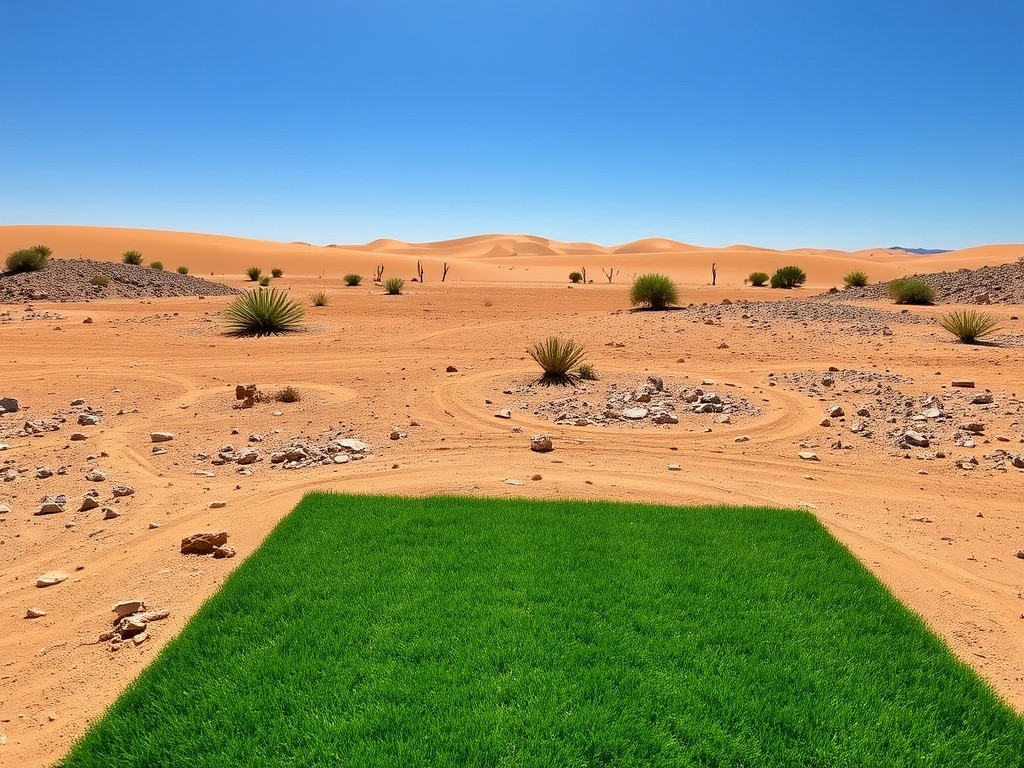 چمن مصنوعی برای بیابان‌ها