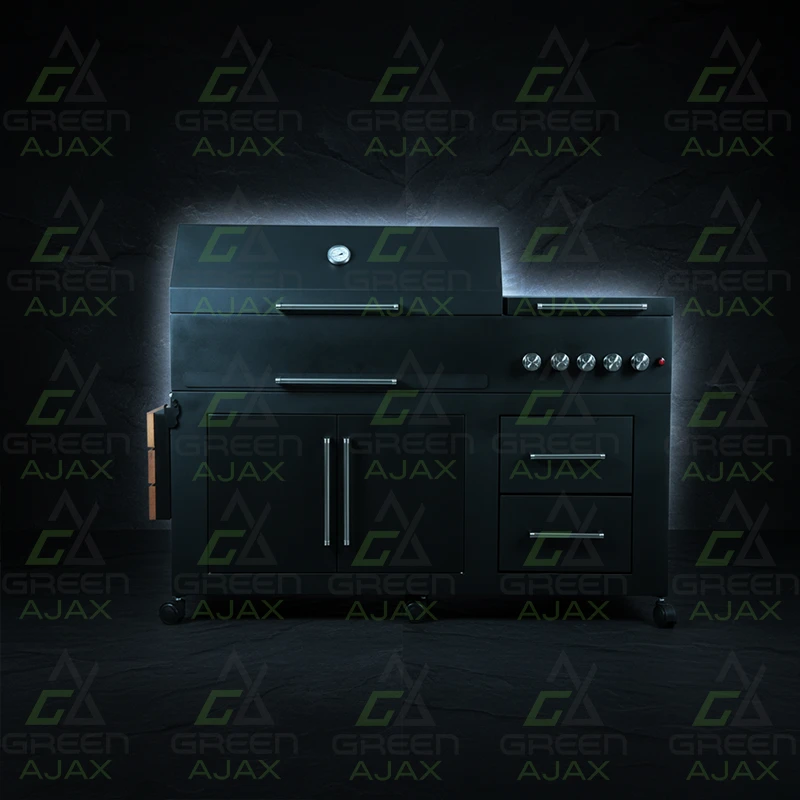 باربیکیو گازی مشکی با اجاق گاز و سرخ‌کن مدل BRC-140