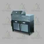 باربیکیو ۱۱۰ سانتی‌متر استیل دودی با اجاق گاز و سرخ‌کن مدل SGRC110