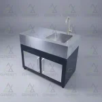 سینک و میز کار استیل و مشکی مدل SRC_103